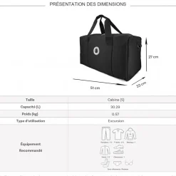 Sac de voyage week-end 30L sans roulettes