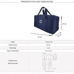 Sac de voyage week-end 30L sans roulettes