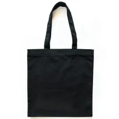 Sac shopping en coton noir 37,5 x 42 cm