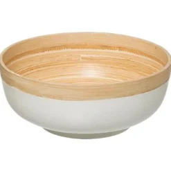 Saladier Rond Bambou Modern 20cm Blanc
