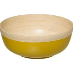 Saladier Rond Bambou Modern 30cm Moutarde