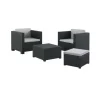 Salon de jardin 3 places en résine injectée + coffre gris ANKARA