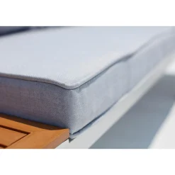 Salon de jardin aluminium et acier blanc & gris LOLEA