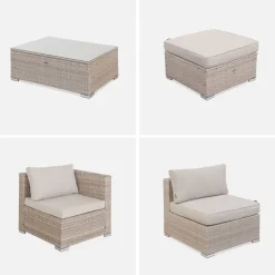 Salon de jardin en résine pour 4 personnes - Torino