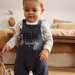 Salopette bébé en coton matelassé Félintrépide