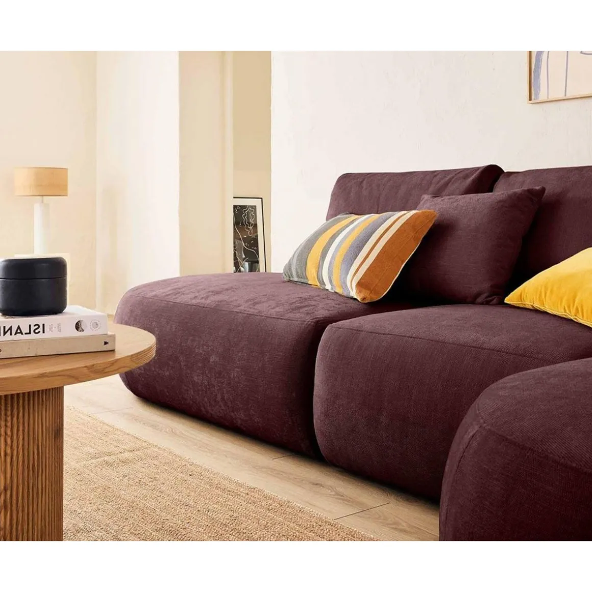 Santorini - canapé modulable d'angle droit - 5 places - en tissu texturé