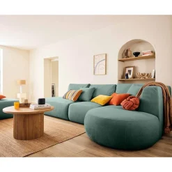 Santorini - canapé modulable d'angle droit - 5 places - en tissu texturé