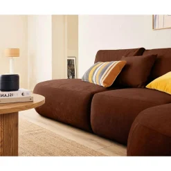 Santorini - canapé modulable d'angle droit - 5 places - en tissu texturé