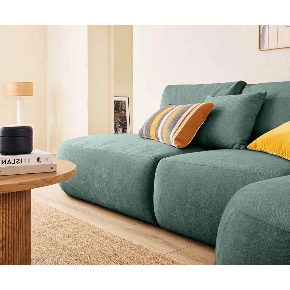 Santorini - canapé modulable d'angle droit - 5 places - en tissu texturé