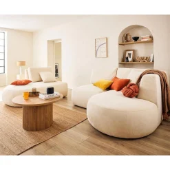 Santorini - canapé modulable d'angle droit - 5 places - en tissu texturé