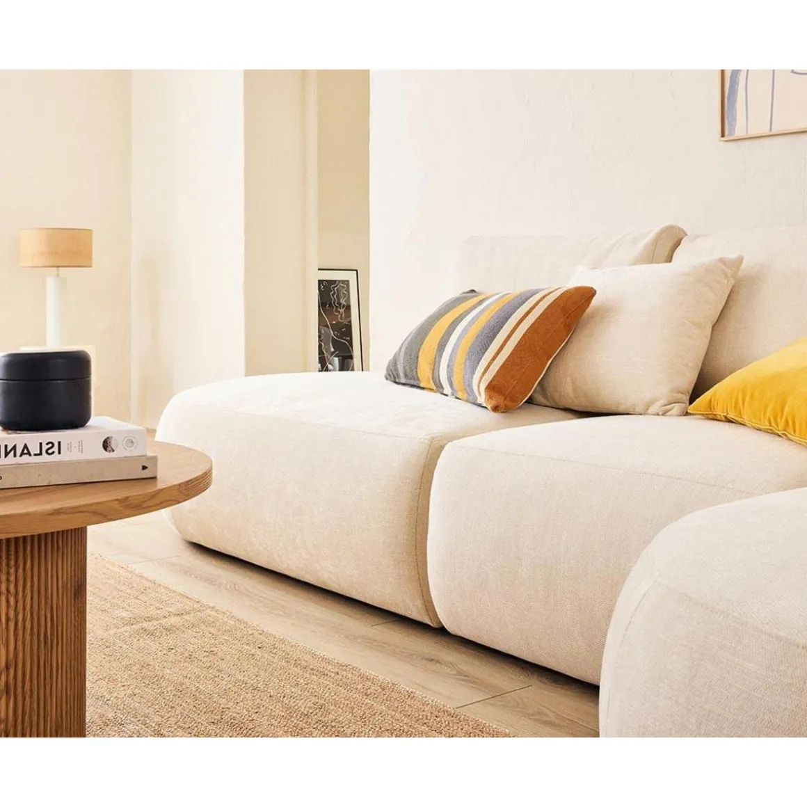 Santorini - canapé modulable d'angle droit - 5 places - en tissu texturé