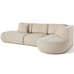 Santorini - canapé modulable d'angle droit - 5 places - en tissu texturé