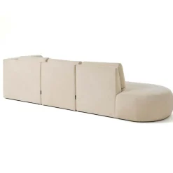 Santorini - canapé modulable d'angle droit - 5 places - en tissu texturé