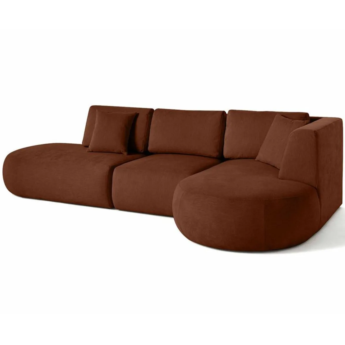 Santorini - canapé modulable d'angle droit - 5 places - en tissu texturé