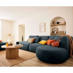 Santorini - canapé modulable d'angle droit - 5 places - en tissu texturé