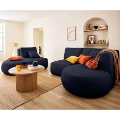 Santorini - canapé modulable d'angle droit - 5 places - en tissu texturé