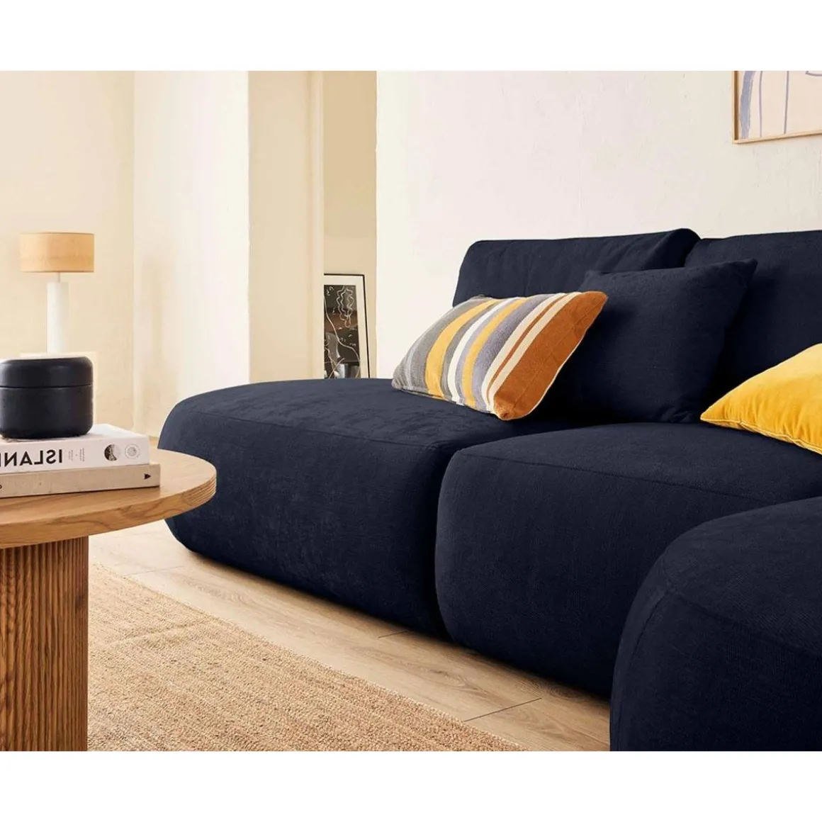 Santorini - canapé modulable d'angle droit - 5 places - en tissu texturé