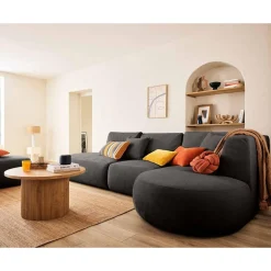 Santorini - canapé modulable d'angle droit - 5 places - en tissu texturé