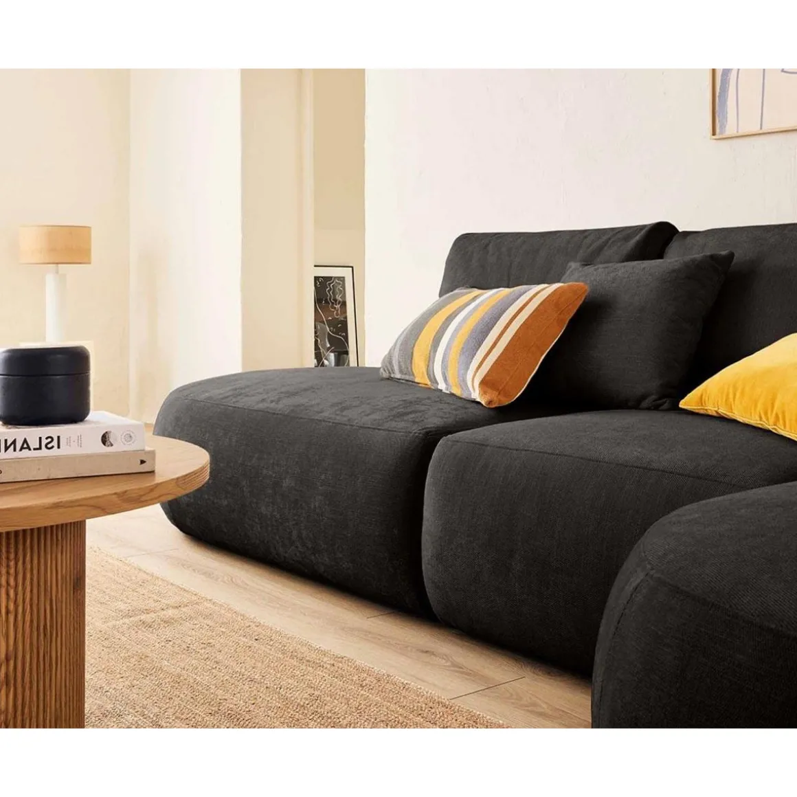 Santorini - canapé modulable d'angle droit - 5 places - en tissu texturé