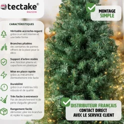 Sapin de Noël artificiel avec support métallique