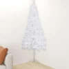 Sapin de Noël artificiel d'angle Blanc 150 cm PVC