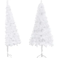 Sapin de Noël artificiel d'angle Blanc 150 cm PVC