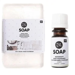 Savon à mouler transparent 100% vegan 250 g + Huile parfumée jasmin