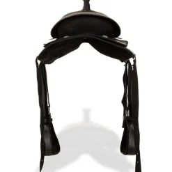 Selle, bridon et col de poitrine Cuir véritable 17 po Noir