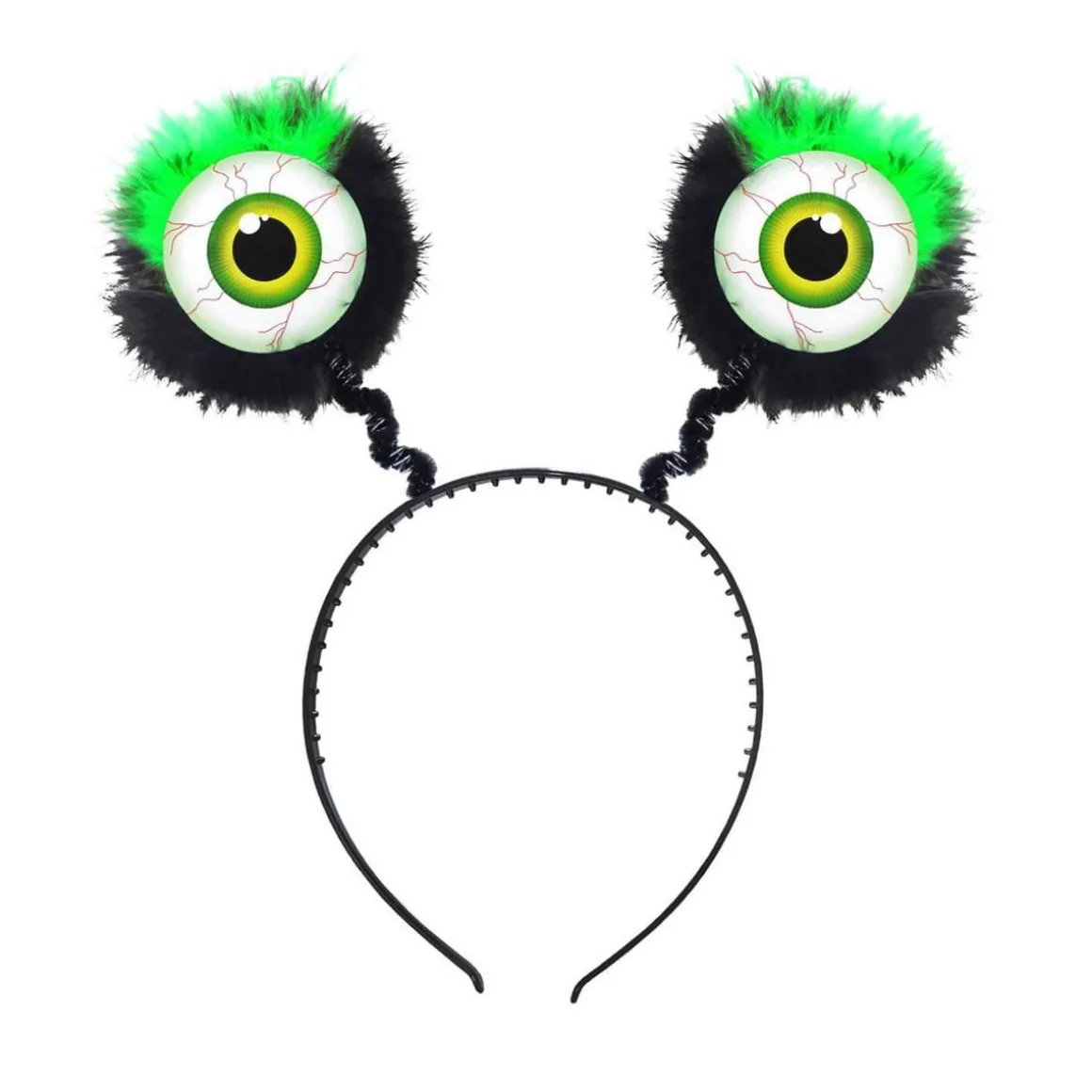 Serre-Tête Yeux Avec Plumes Verts - Adulte