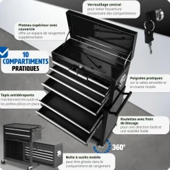 Servante d'atelier 10 compartiments