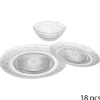 Service d'assiettes 18 pièces verre embossé RENAISSANCE