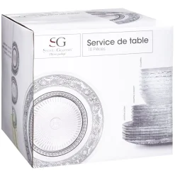 Service d'assiettes 18 pièces verre embossé RENAISSANCE