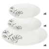 Services d'assiettes 18 pièces porcelaine AZALEE