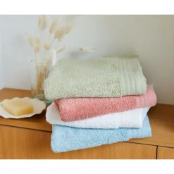 Serviette de toilette unie en pur coton équitable labellisé Max Havelaar 450 g/m2