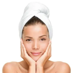 Serviette pour Cheveux Bambou 22x52cm Blanc