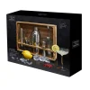 Set à cocktail avec 15 accessoires en acier inoxydable et un support en bois de Pin