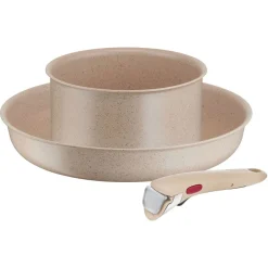 Set 3 pièces aluminium beige induction INGENIO DELIGHT