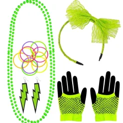 Set d'accessoires mode années 80 : Vert fluo