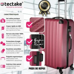 Set de 3 Valises Trolley Rigides - ABS