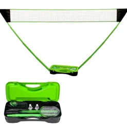Set de Badminton complet avec filet 295 x 38 x 154 cm, raquettes, volants et étui de rangement