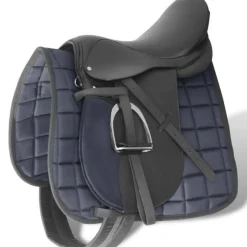 Set de selle équitation 16 en cuir véritable 14 cm 5 en 1 noir