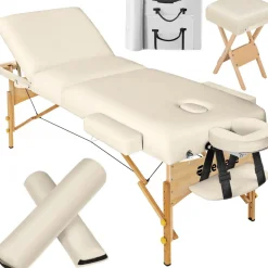 Set de table de massage 3 zones avec rembourrage de 10cm et châssis en bois