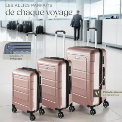 Set de valises rigides BRICE 3 pièces avec serrure à code