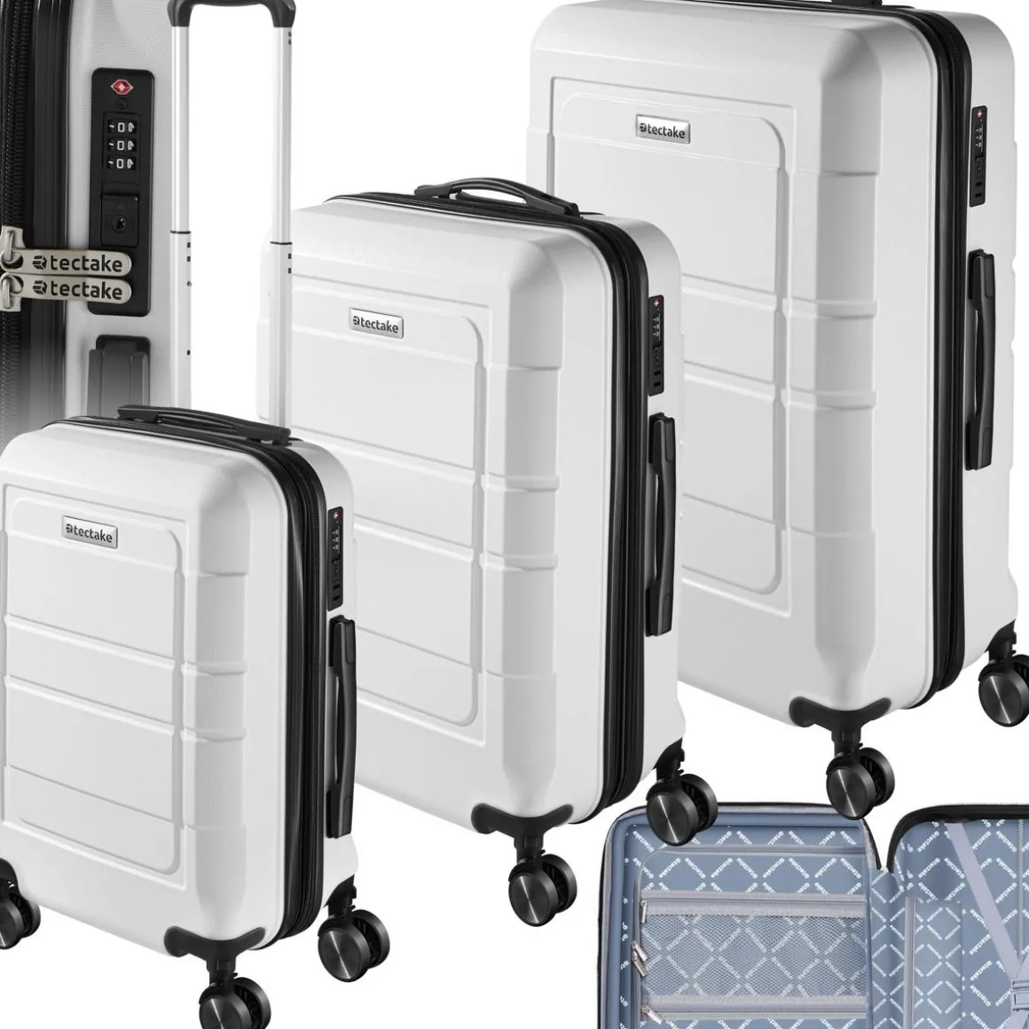 Set de valises rigides BRICE 3 pièces avec serrure à code