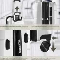 Set de valises rigides BRICE 3 pièces avec serrure à code