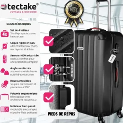 Set de valises rigides Cleo 4 pièces avec pèse-valise