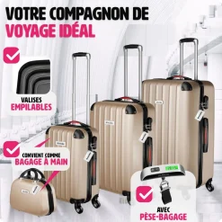 Set de valises rigides Cleo 4 pièces avec pèse-valise