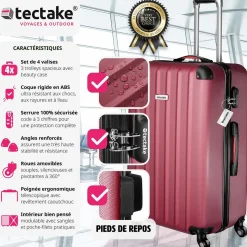 Set de valises rigides Cleo 4 pièces avec pèse-valise