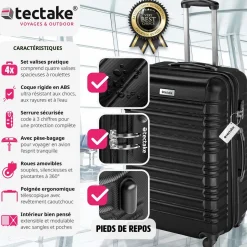 Set de valises rigides Mila 4 pièces avec pèse-bagages