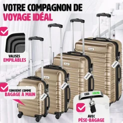 Set de valises rigides Mila 4 pièces avec pèse-bagages